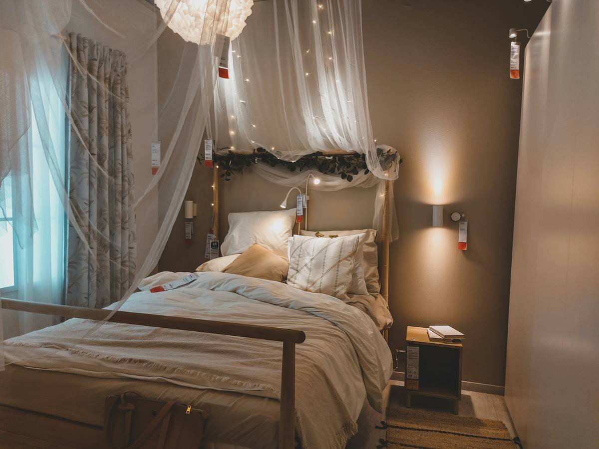 minimalist how to add canopy to bed with sheer fabric and hidden hardware